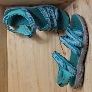 TEVA Girls Sandals Teal Adjustable Active Hiking Shoes Tirra 1019395C Girls Sz 2